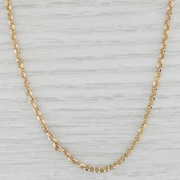 Rolo Cable Chain Necklace 10k Yellow Gold 24” 3.3mm - Picture 1 of 3